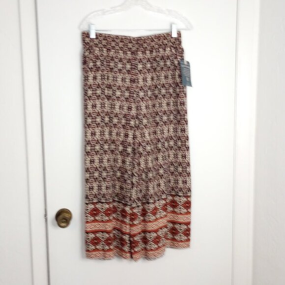 Democracy Skyrise Pull On Printed Fray Hem Cropped Pants - Picture 1 of 12